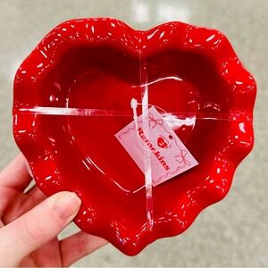 Target Bullseye Playground Valentine’s Day SET OF 2 Red Heart Ceramic Ramekins